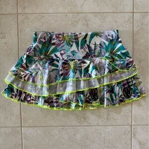 Lucky in Love Multicolor Tropical Tennis Skirt